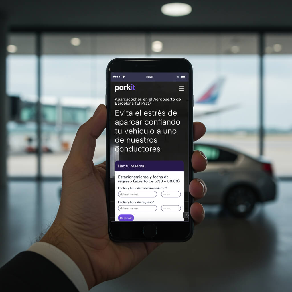 Precio de parking en el Aeropuerto de Barcelona calculado al momento al seleccionar fechas y horas